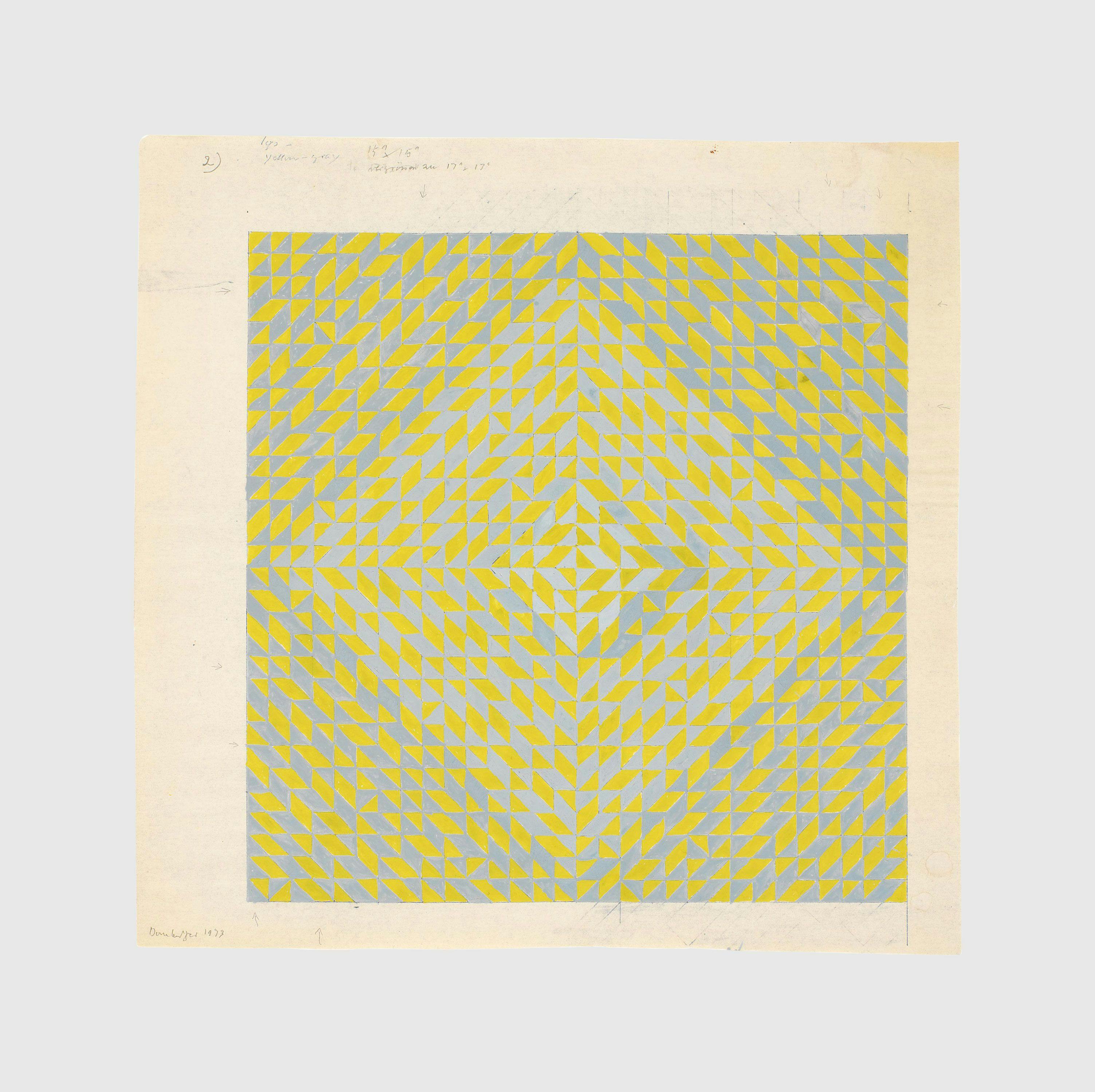 A drawing by Anni Albers, titled Study for DO II, dated 1973.
